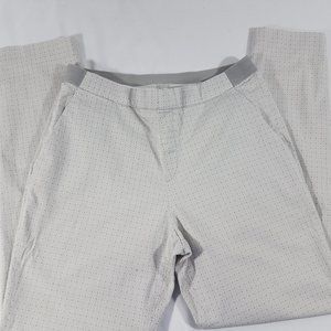 Uniqlo white satin ankle-length pants